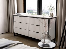 Комод 6 ящиков Нора (персидский жемчуг) в Черском - cherskij.mebel-nsk.ru | фото