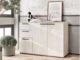 Комод Стандарт-3 NEW (дуб крафт белый) в Черском - cherskij.mebel-nsk.ru | фото