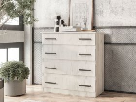 Комод Стандарт-6 NEW (дуб крафт белый) в Черском - cherskij.mebel-nsk.ru | фото