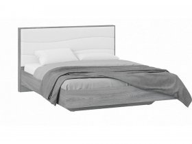 Кровать двуспальная 1,6 м «Миранда» Тип 1 (Дуб Гамильтон/Белый глянец) в Черском - cherskij.mebel-nsk.ru | фото