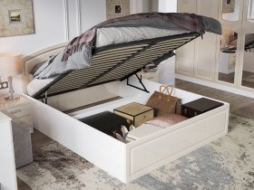 Кровать двуспальная 1,6 м Венеция КРМП-160 с подъемным механизмом в Черском - cherskij.mebel-nsk.ru | фото