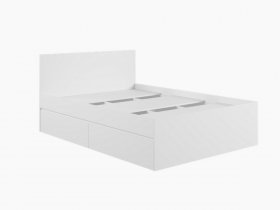 Кровать двуспальная с ящиками 1,4м Мадера-М1400 (белый) в Черском - cherskij.mebel-nsk.ru | фото
