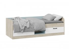 Кровать комбинированная «Оливер» Тип 1 401.003.000 (дуб крафт серый/белый/серо-голубой) в Черском - cherskij.mebel-nsk.ru | фото