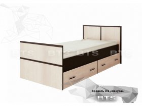 Кровать односпальная с ящиками 0,9м Сакура (BTS) в Черском - cherskij.mebel-nsk.ru | фото