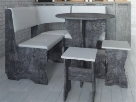 Кухонный уголок Лотос  (цемент темный к/з White) в Черском - cherskij.mebel-nsk.ru | фото