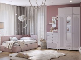 Модульная детская Милана (белое дерево/сакура) в Черском - cherskij.mebel-nsk.ru | фото