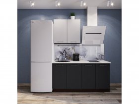 Модульная кухня Классика (белый глянец/черный) в Черском - cherskij.mebel-nsk.ru | фото