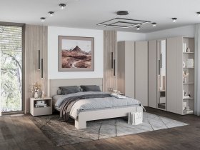 Модульная спальня Люмо (кашемир) в Черском - cherskij.mebel-nsk.ru | фото