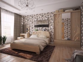 Модульная спальня Виктория-1 (дуб сонома) в Черском - cherskij.mebel-nsk.ru | фото