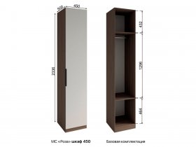 Шкаф 450 Роза (орех франклин карамельный/бежевый скин) в Черском - cherskij.mebel-nsk.ru | фото
