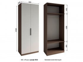 Шкаф 900 Роза (орех франклин карамельный/бежевый скин) в Черском - cherskij.mebel-nsk.ru | фото