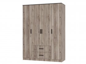 Шкаф четырехстворчатый Титан (дуб смоки) в Черском - cherskij.mebel-nsk.ru | фото