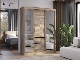 Шкаф-купе ШКК-06 Энигма (венге/дуб каньон) в Черском - cherskij.mebel-nsk.ru | фото