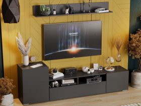 Стенка «Сильвия» (графит серый) в Черском - cherskij.mebel-nsk.ru | фото