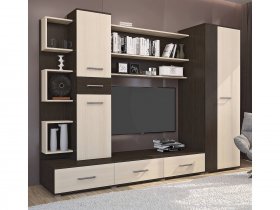 Стенка Верона (дуб венге/дуб молочный) в Черском - cherskij.mebel-nsk.ru | фото