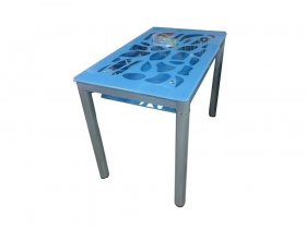 Стол обеденный В 828-2 (стекло голубое) в Черском - cherskij.mebel-nsk.ru | фото