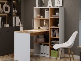 Стол письменный тип 16 (дуб крафт золотой/белый ясень) в Черском - cherskij.mebel-nsk.ru | фото