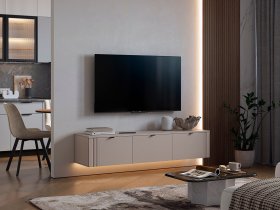 Тумба 2 Рич (кашемир/фрапучино матовый/черный) в Черском - cherskij.mebel-nsk.ru | фото