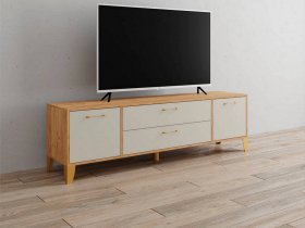 Тумба под ТВ Парус-13 (дуб крафт золотой/кашемир) в Черском - cherskij.mebel-nsk.ru | фото